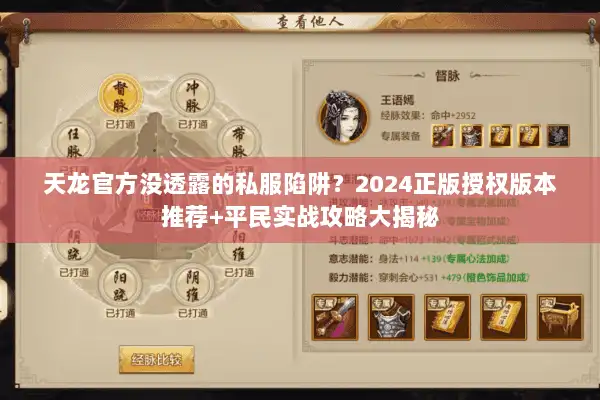 天龙官方没透露的私服陷阱？2024正版授权版本推荐+平民实战攻略大揭秘