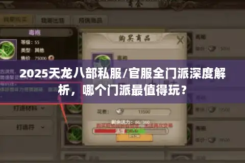 2025天龙八部私服/官服全门派深度解析，哪个门派最值得玩？