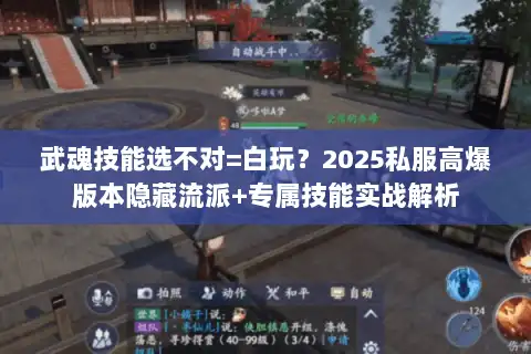 武魂技能选不对=白玩?2025私服高爆版本隐藏流派+专属技能实战解析 武魂技能选不对=白玩?2025私服高爆版本隐藏流派+专属技能实战解析