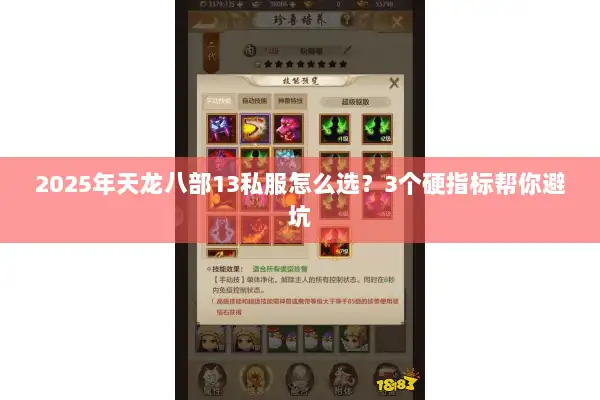 2025年天龙八部13私服怎么选？3个硬指标帮你避坑