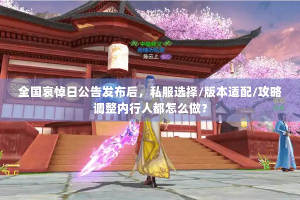 全国哀悼日公告发布后，私服选择/版本适配/攻略调整内行人都怎么做？