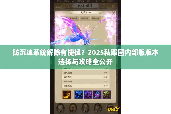 防沉迷系统解除有捷径？2025私服圈内部版版本选择与攻略全公开