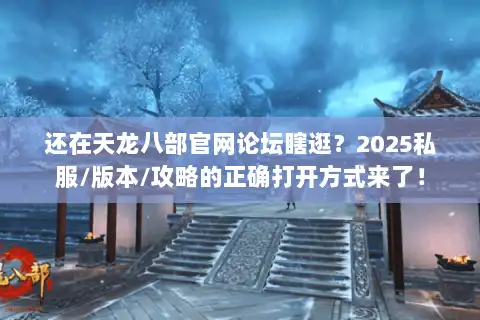 还在天龙八部官网论坛瞎逛？2025私服/版本/攻略的正确打开方式来了！