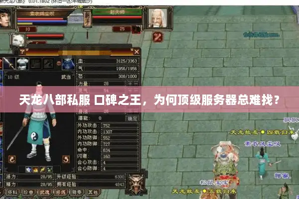 天龙八部私服 口碑之王，为何顶级服务器总难找？