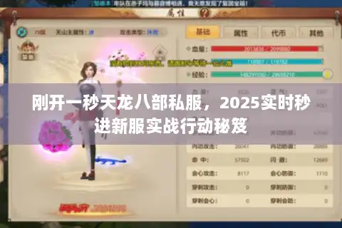 刚开一秒天龙八部私服，2025实时秒进新服实战行动秘笈