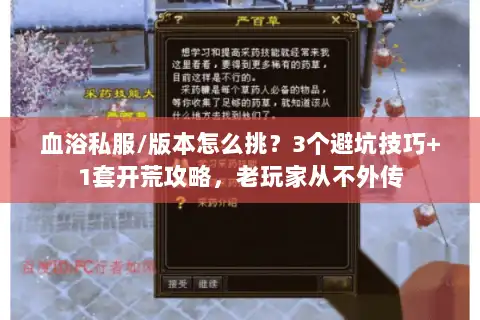 血浴私服/版本怎么挑？3个避坑技巧+1套开荒攻略，老玩家从不外传