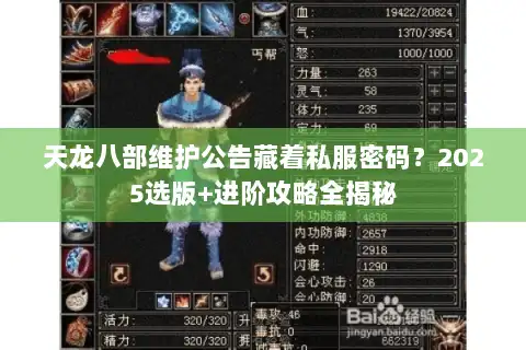 天龙八部维护公告藏着私服密码？2025选版+进阶攻略全揭秘