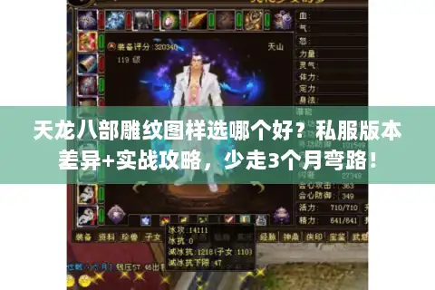 天龙八部雕纹图样选哪个好?私服版本差异+实战攻略,少走3个月弯路! 天龙八部雕纹图样选哪个好?私服版本差异+实战攻略,少走3个月弯路!