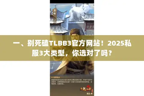 一、别死磕TLBB3官方网站！2025私服3大类型，你选对了吗？