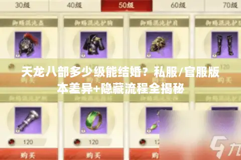 天龙八部多少级能结婚？私服/官服版本差异+隐藏流程全揭秘