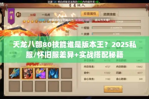 天龙八部80技能谁是版本王？2025私服/怀旧服差异+实战搭配秘籍