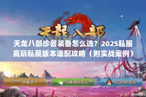 天龙八部珍兽装备怎么选？2025私服高玩私藏版本适配攻略（附实战案例）