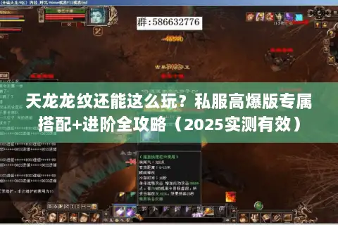 天龙龙纹还能这么玩？私服高爆版专属搭配+进阶全攻略（2025实测有效）
