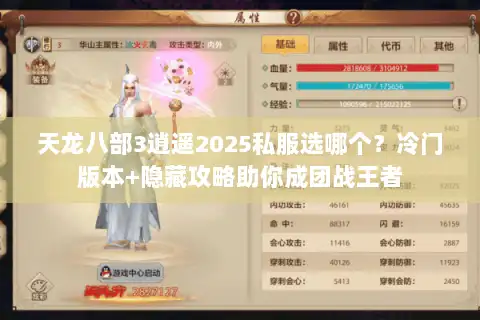 天龙八部3逍遥2025私服选哪个？冷门版本+隐藏攻略助你成团战王者