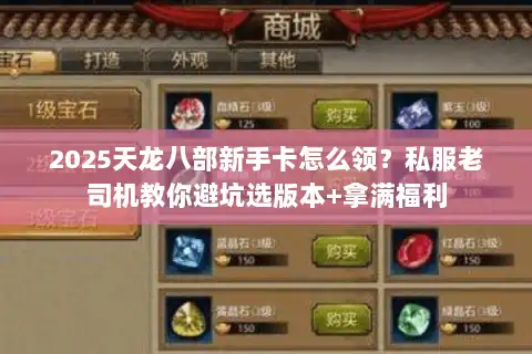2025天龙八部新手卡怎么领？私服老司机教你避坑选版本+拿满福利