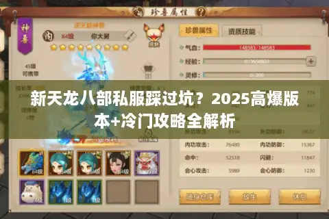 新天龙八部私服踩过坑？2025高爆版本+冷门攻略全解析
