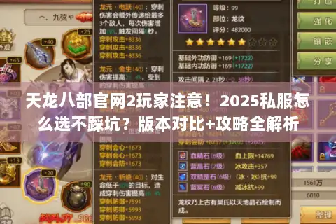 天龙八部官网2玩家注意!2025私服怎么选不踩坑?版本对比+攻略全解析 天龙八部官网2玩家注意!2025私服怎么选不踩坑?版本对比+攻略全解析