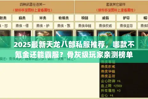 2025最新天龙八部私服推荐，哪款不氪金还能霸服？骨灰级玩家亲测榜单