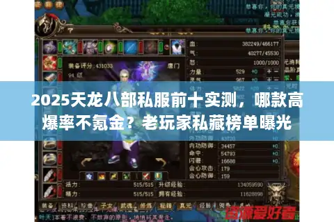 2025天龙八部私服前十实测,哪款高爆率不氪金?老玩家私藏榜单曝光 2025天龙八部私服前十实测,哪款高爆率不氪金?老玩家私藏榜单曝光