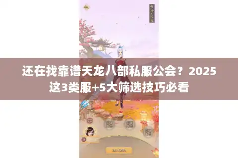 还在找靠谱天龙八部私服公会？2025这3类服+5大筛选技巧必看