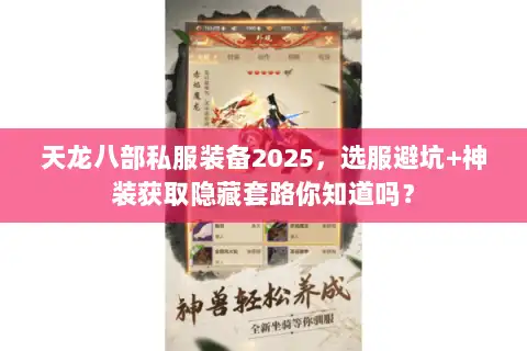 天龙八部私服装备2025，选服避坑+神装获取隐藏套路你知道吗？
