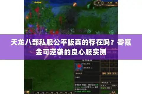 天龙八部私服公平版真的存在吗?零氪金可逆袭的良心服实测 天龙八部私服公平版真的存在吗?零氪金可逆袭的良心服实测