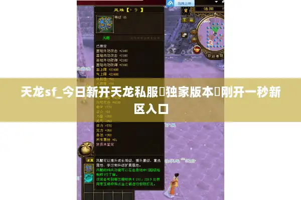 天龙sf_今日新开天龙私服▷独家版本◁刚开一秒新区入口