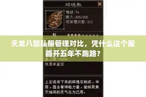 天龙八部私服管理对比，凭什么这个服能开五年不跑路？