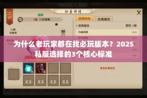 为什么老玩家都在找必玩版本?2025私服选择的3个核心标准 为什么老玩家都在找必玩版本?2025私服选择的3个核心标准