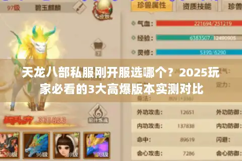 天龙八部私服刚开服选哪个?2025玩家必看的3大高爆版本实测对比 天龙八部私服刚开服选哪个?2025玩家必看的3大高爆版本实测对比