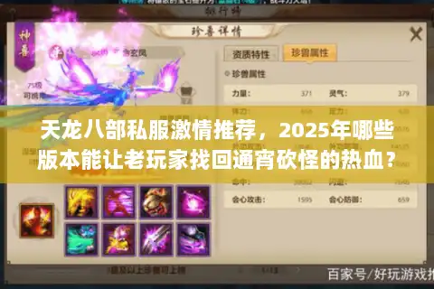 天龙八部私服激情推荐，2025年哪些版本能让老玩家找回通宵砍怪的热血？