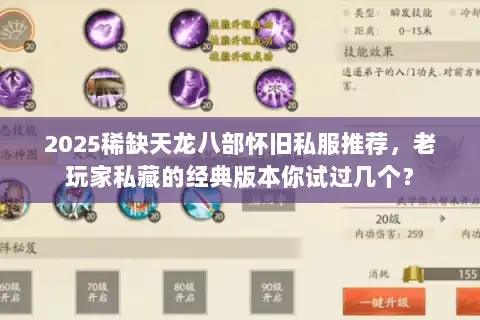 2025稀缺天龙八部怀旧私服推荐，老玩家私藏的经典版本你试过几个？