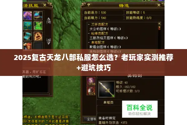2025复古天龙八部私服怎么选？老玩家实测推荐+避坑技巧