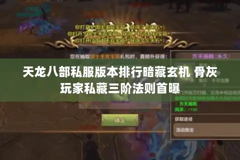 天龙八部私服版本排行暗藏玄机 骨灰玩家私藏三阶法则首曝