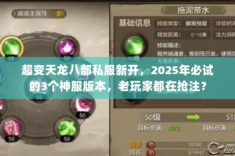 超变天龙八部私服新开，2025年必试的3个神服版本，老玩家都在抢注？