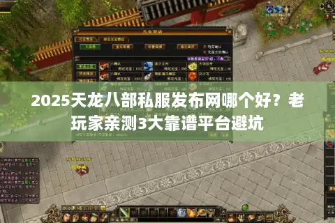 2025天龙八部私服发布网哪个好？老玩家亲测3大靠谱平台避坑
