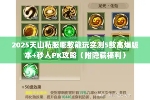 2025天山私服哪款能玩实测5款高爆版本+秒人PK攻略(附隐藏福利) 2025天山私服哪款能玩实测5款高爆版本+秒人PK攻略(附隐藏福利)