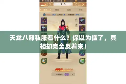 天龙八部私服看什么？你以为懂了，真相却完全反着来！