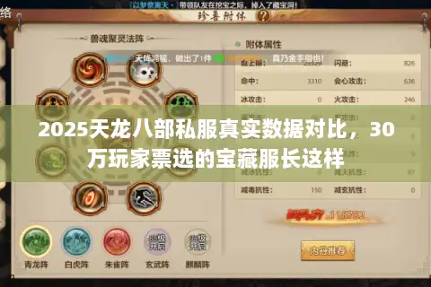 2025天龙八部私服真实数据对比，30万玩家票选的宝藏服长这样