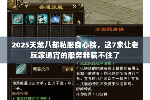 2025天龙八部私服良心榜，这7家让老玩家通宵的服务器藏不住了
