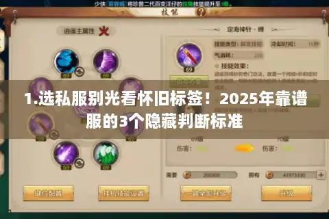 1.选私服别光看怀旧标签!2025年靠谱服的3个隐藏判断标准 1.选私服别光看怀旧标签!2025年靠谱服的3个隐藏判断标准