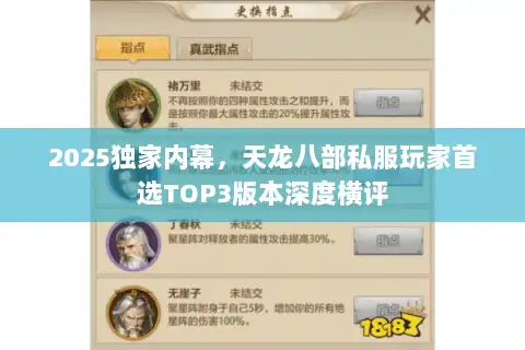 2025独家内幕，天龙八部私服玩家首选TOP3版本深度横评