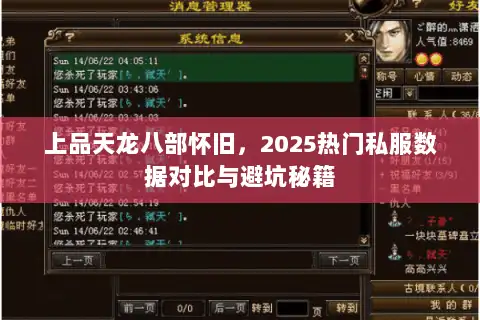 上品天龙八部怀旧，2025热门私服数据对比与避坑秘籍
