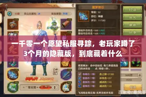 一千零一个愿望私服寻踪，老玩家蹲了3个月的隐藏版，到底藏着什么