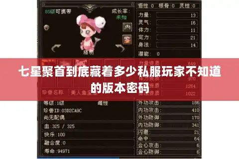 七星聚首到底藏着多少私服玩家不知道的版本密码