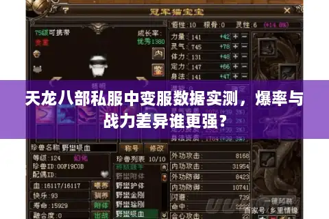 天龙八部私服中变服数据实测，爆率与战力差异谁更强？