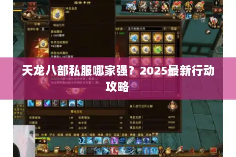 天龙八部私服哪家强？2025最新行动攻略