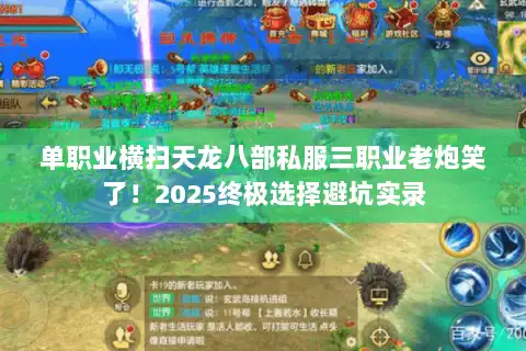 单职业横扫天龙八部私服三职业老炮笑了！2025终极选择避坑实录