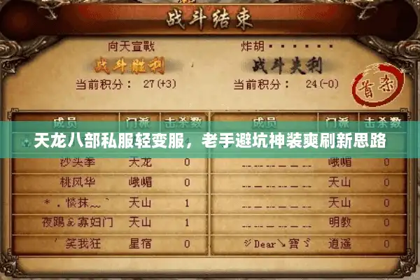 天龙八部私服轻变服，老手避坑神装爽刷新思路