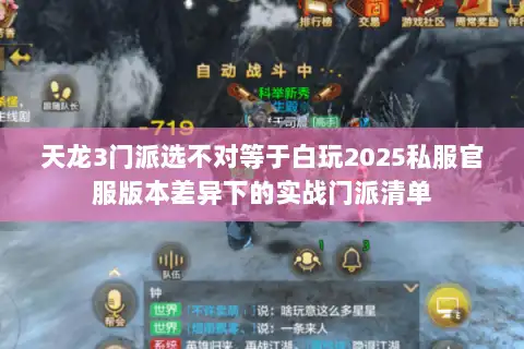 天龙3门派选不对等于白玩2025私服官服版本差异下的实战门派清单